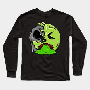 Vomiting Zombie Emoji Long Sleeve T-Shirt